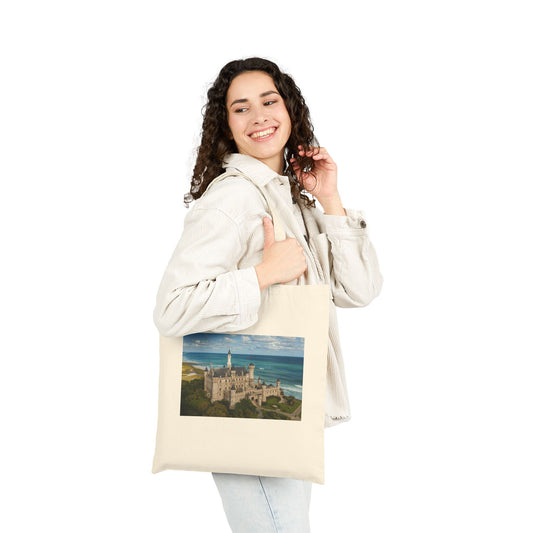 Scenic Cotton Canvas Tote Bag, Eco-Friendly Beach Bag, Travel Organizer, Gift for Nature Lovers, Custom Art Tote