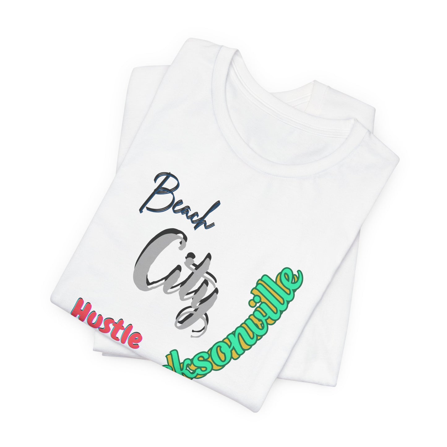 Jacksonville Beach City Hustle Tee, Casual Wear, Summer Apparel, Gift for Him or Her, Vacation Shirt, Travel T-Shirt