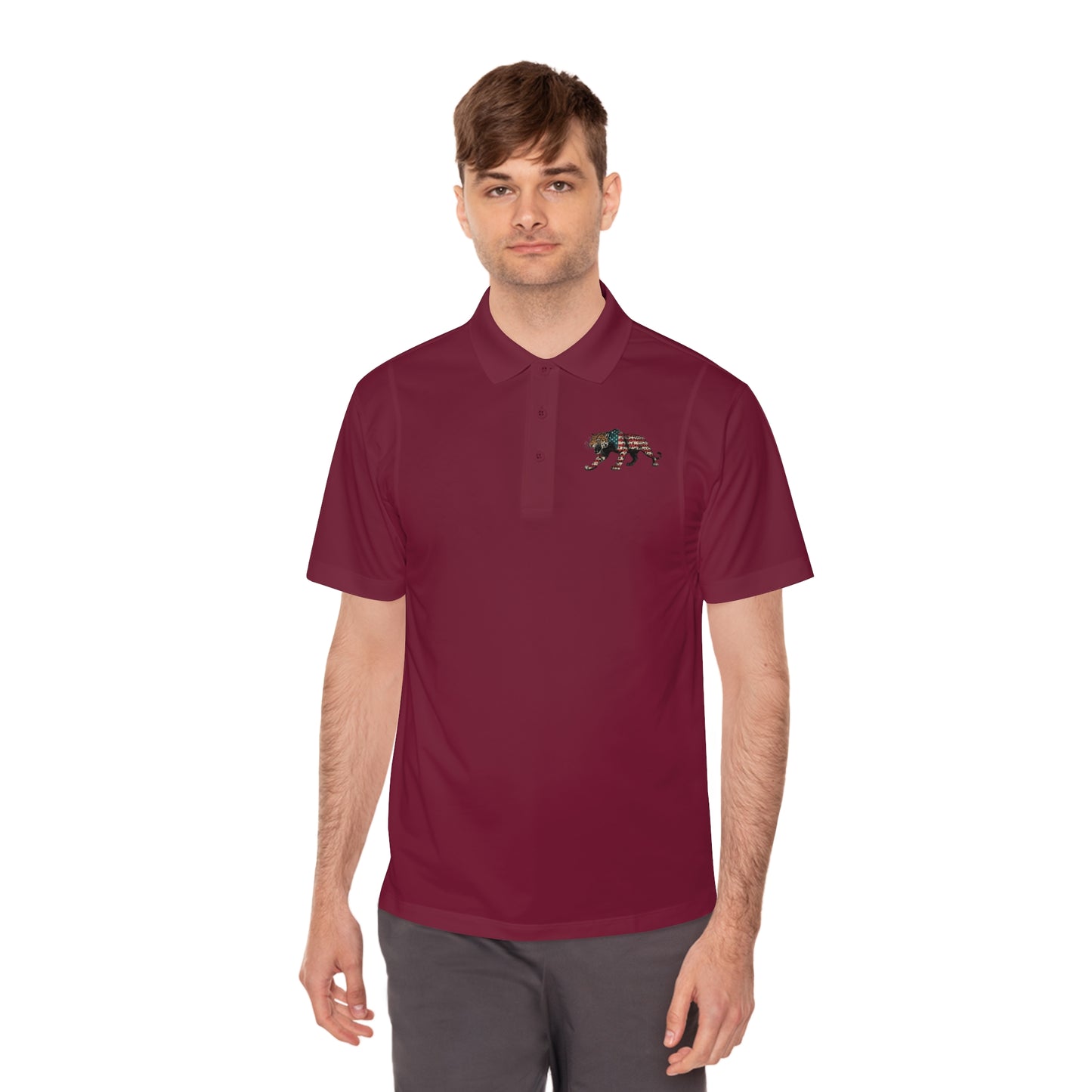 Patriotic Sport Polo Shirt for Men, Casual Wear, Fitness Apparel, Golf Shirt, Outdoor Activities, Gift for Sports Enthusiasts