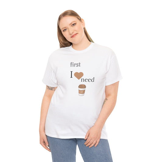 Coffee Lover Unisex Heavy Cotton Tee, Fun Coffee Shirt, Gift for Baristas, Perfect for Casual Wear, Funny Coffee T-Shirt