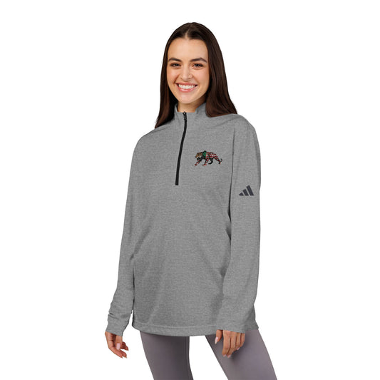 ADIDAS Stylish Quarter-Zip Pullover, Embroidered Athletic Top, Casual Activewear, College Sports Apparel, Gift for Fitness Enthusiasts