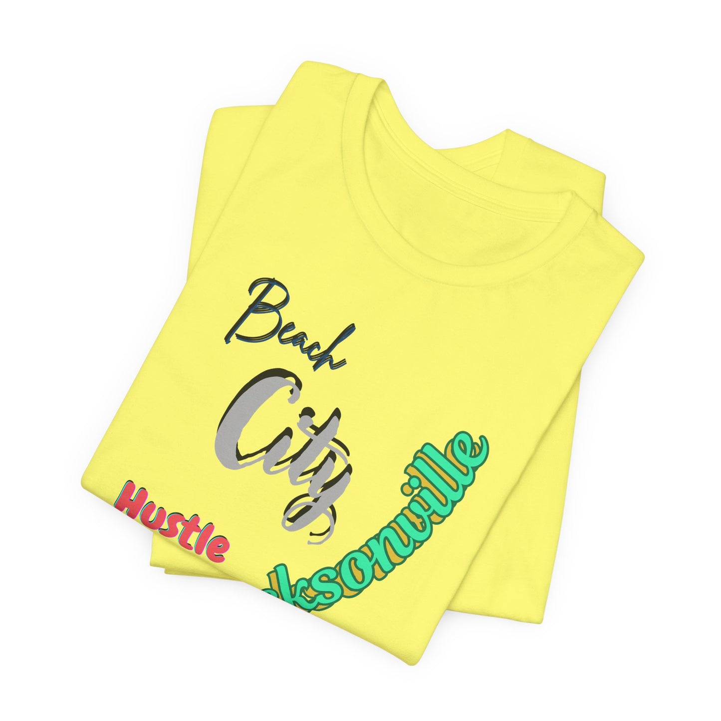 Jacksonville Beach City Hustle Tee, Casual Wear, Summer Apparel, Gift for Him or Her, Vacation Shirt, Travel T-Shirt