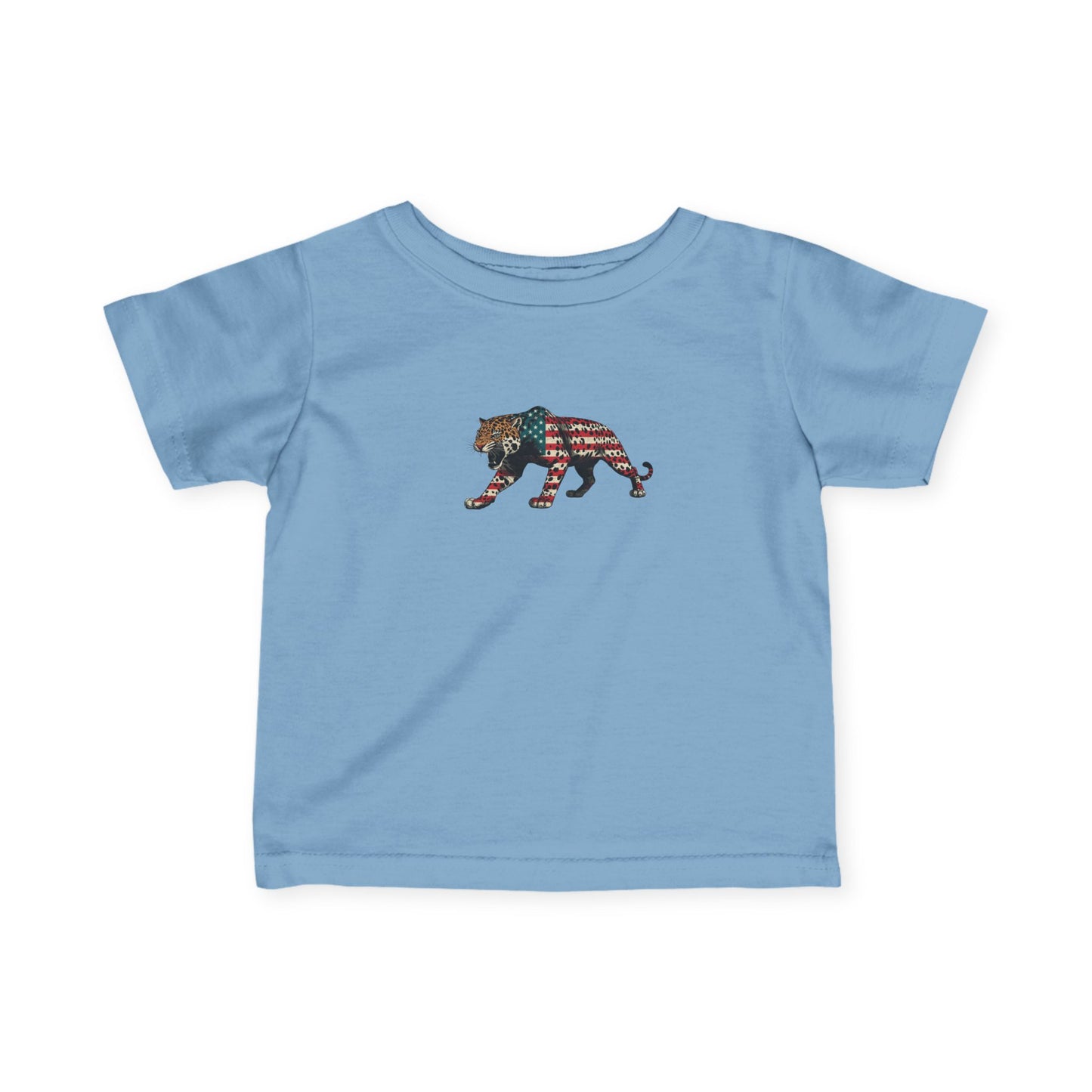 Patriotic Infant Tee with American Flag Tiger Design, Cute Baby Shirt, Toddler Gift, Children's Apparel, 4th of July Outfit