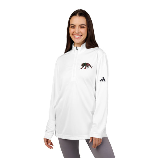 ADIDAS Stylish Quarter-Zip Pullover, Embroidered Athletic Top, Casual Activewear, College Sports Apparel, Gift for Fitness Enthusiasts
