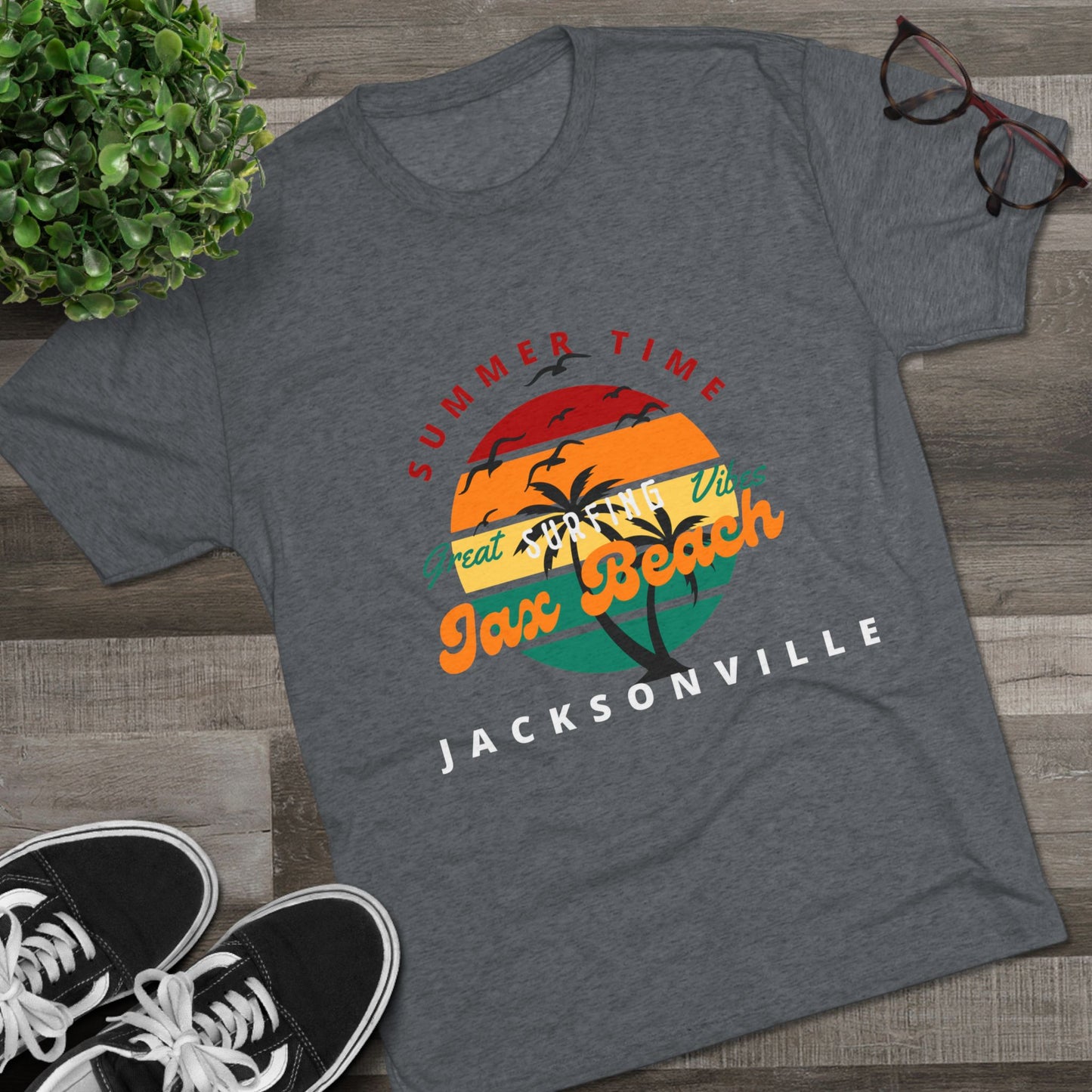 Jacksonville Summer Time Tee, Unisex Crew Neck Shirt, Beach Vacation Apparel, Tropical Graphic Tee, Summer Gift Idea