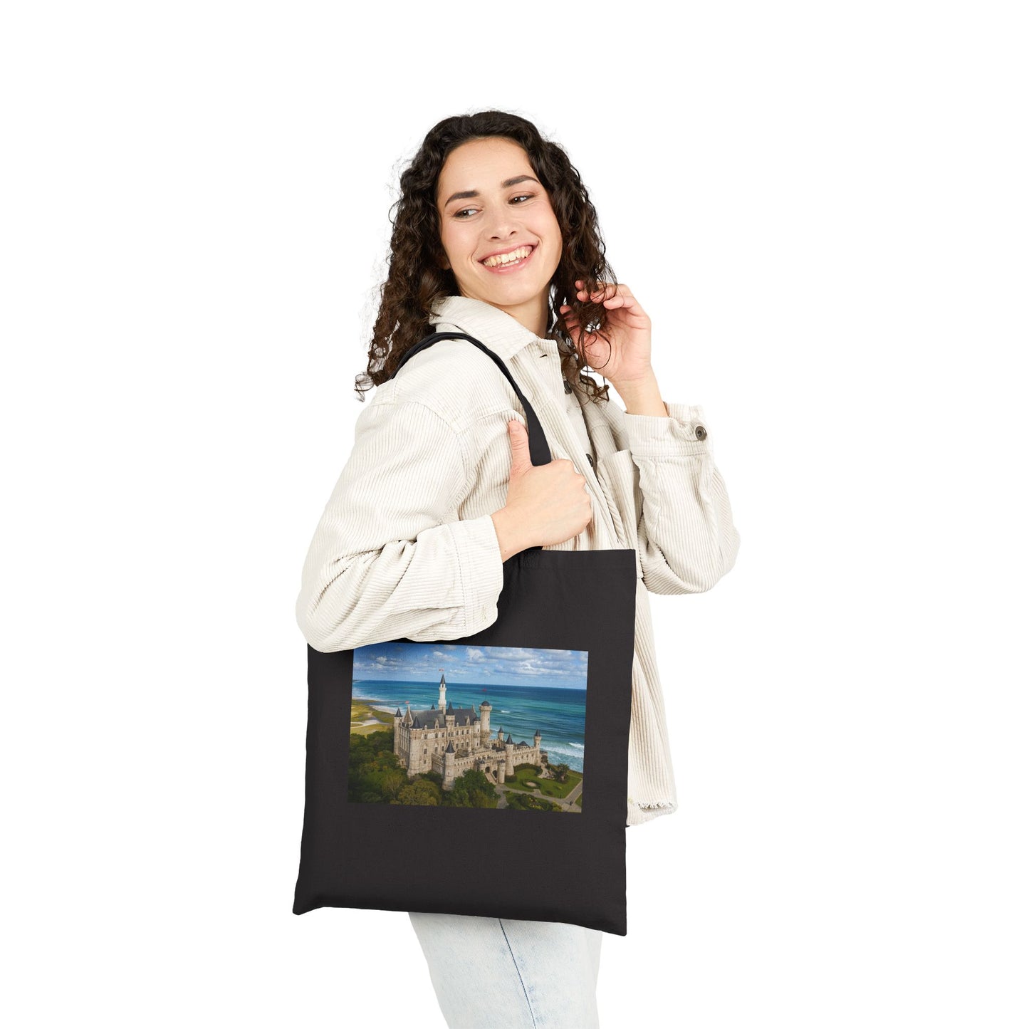 Scenic Cotton Canvas Tote Bag, Eco-Friendly Beach Bag, Travel Organizer, Gift for Nature Lovers, Custom Art Tote