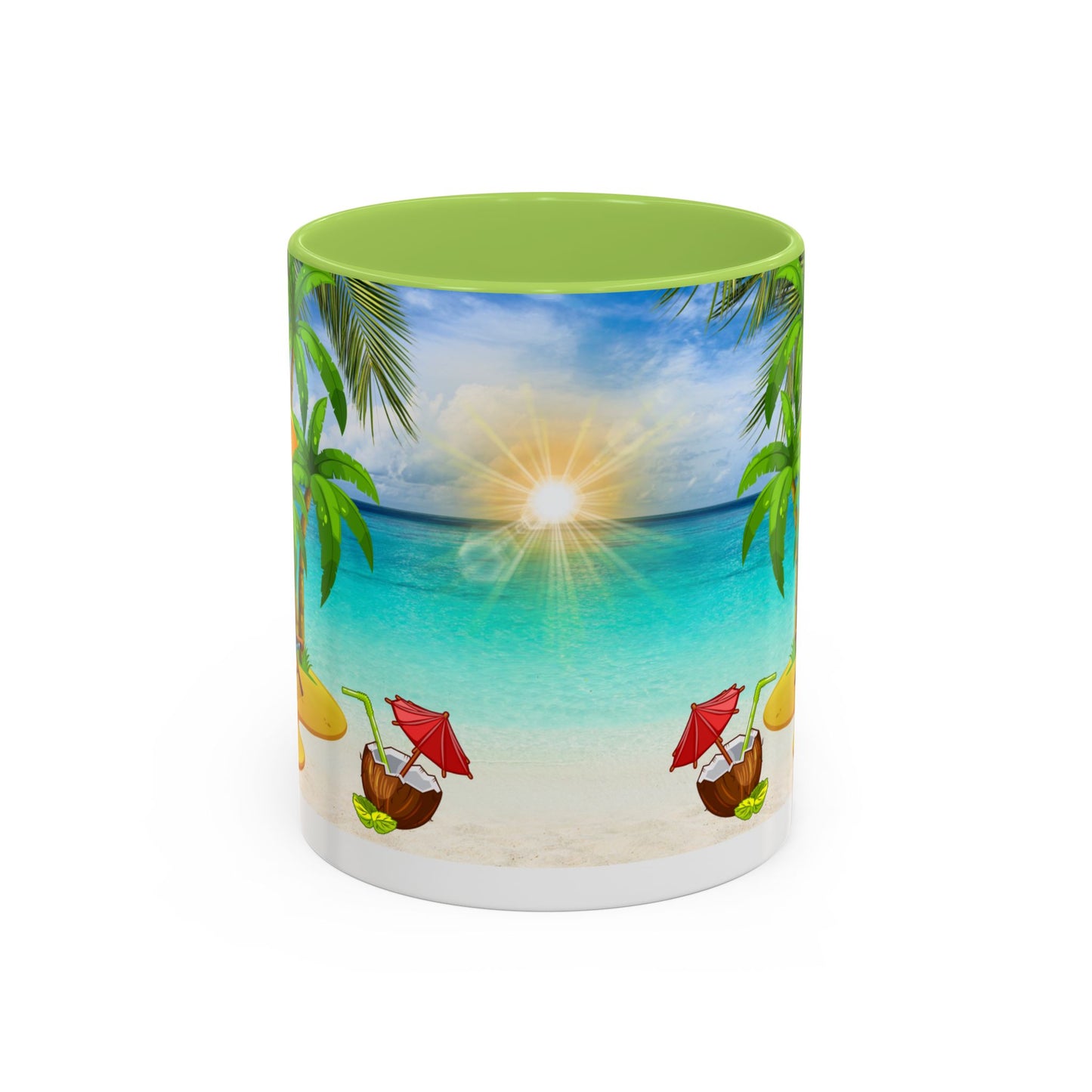 Beach Vibes Coffee Mug | Tropical Vacation Drinkware | Summer Gift | Relaxation Mug | Ocean Scene Cup
