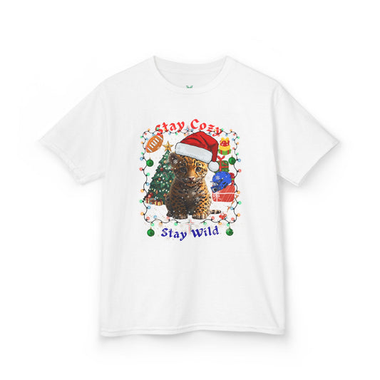 Festive Kids Tee - Stay Cozy Stay Wild Christmas T-Shirt