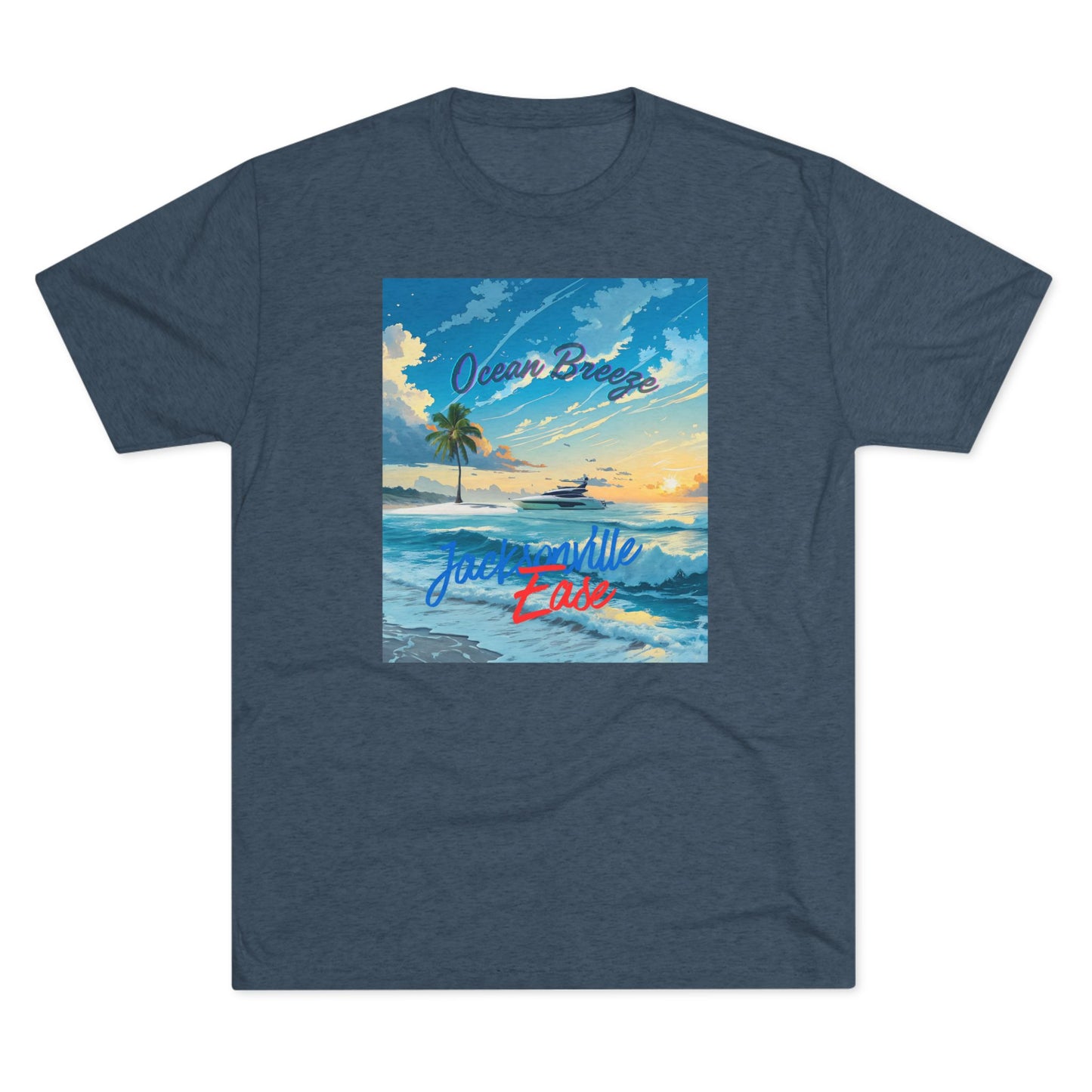 Ocean Breeze Tri-Blend Tee, Relaxing Beach Shirt, Unisex Summer Wear, Vacation Outfit, Casual Gift for Travel Lovers