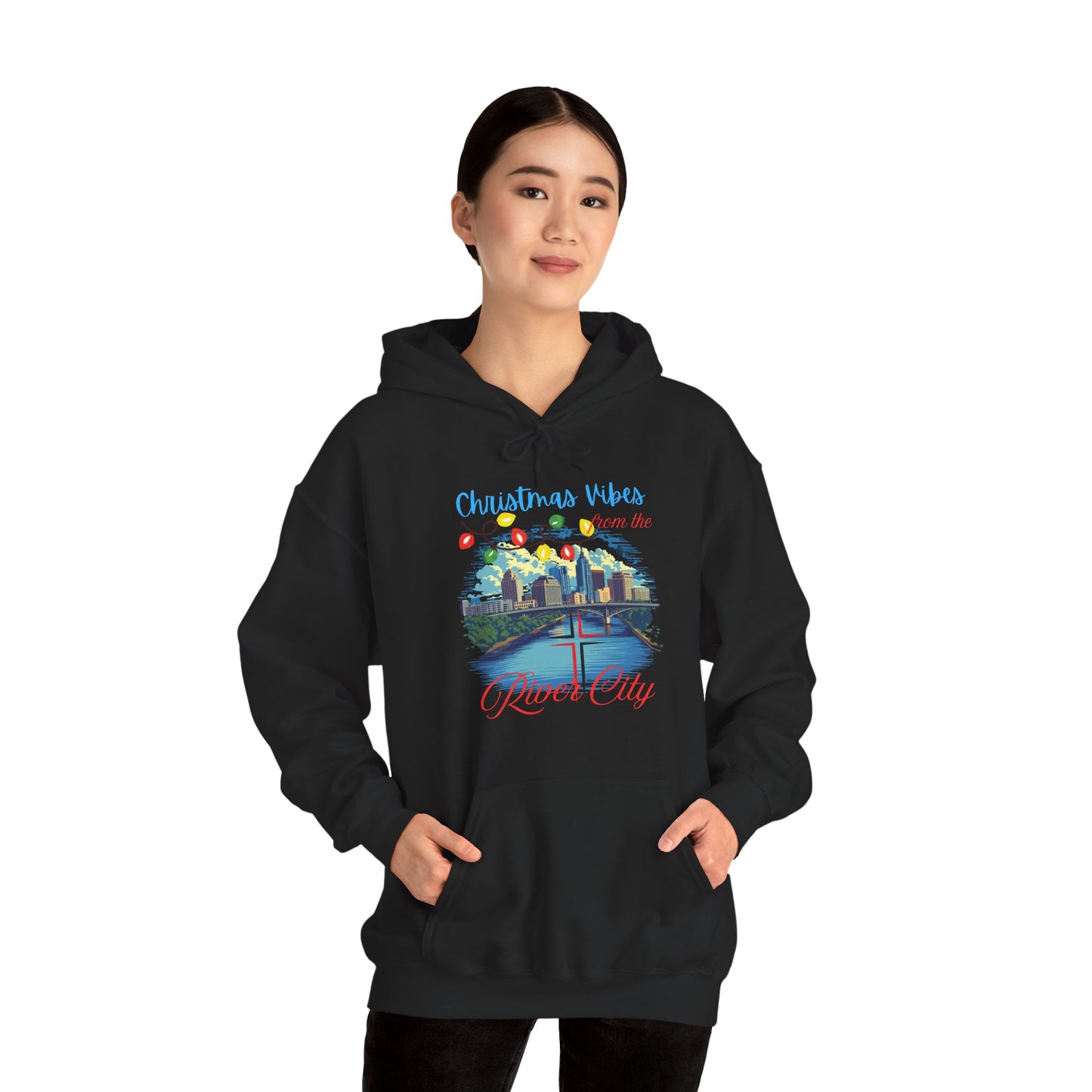 Christmas Vibes  GILDAN 18500-Hoodie - Unisex Heavy Blend™ Sweatshirt for Holiday Cheer
