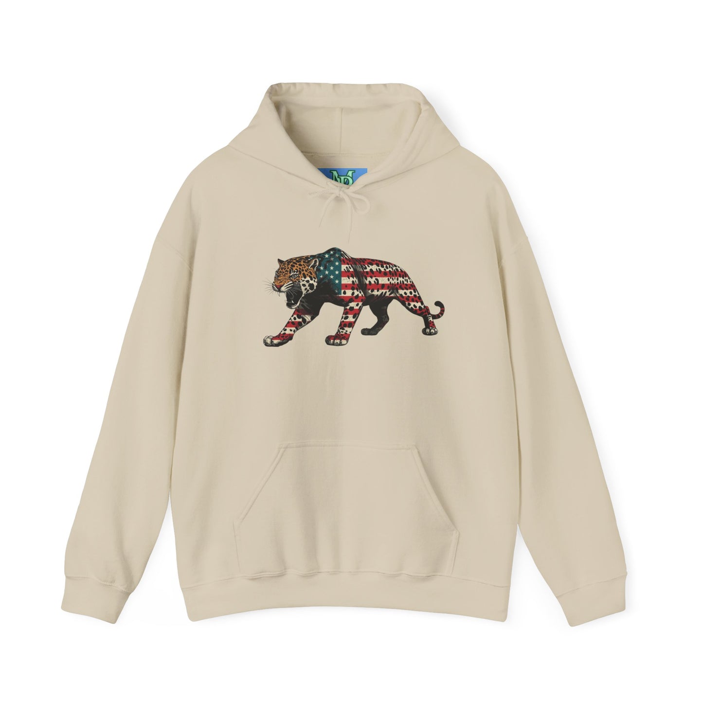 jaguar  Hoodie ( both side printed ) Unisex Heavy Blend Sweatshirt, American Flag Apparel, Gift for Animal Lovers, Casual Wear, Celebration Attire