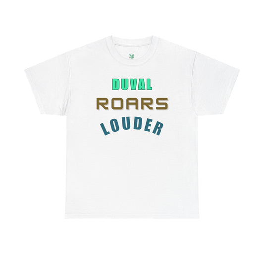 Duval Roars Louder Unisex Heavy Cotton Tee, Graphic Tee, Casual Wear, Gift Idea, Trendy Streetwear, Comfortable Basics