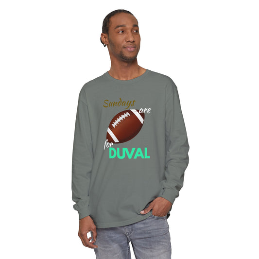 Comfort Colors -Sundays Are for Football Long Sleeve T-Shirt, Unisex Graphic Tee, Casual Wear, Football Fans Apparel, Game Day Shirt, Gift for Him/Her