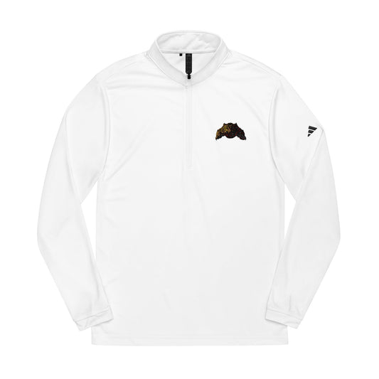 Embroidered Quarter-Zip Pullover, adidas® Athletic Top, Casual Layering, Gift for Fitness Enthusiasts, Sportswear, Everyday Comfort