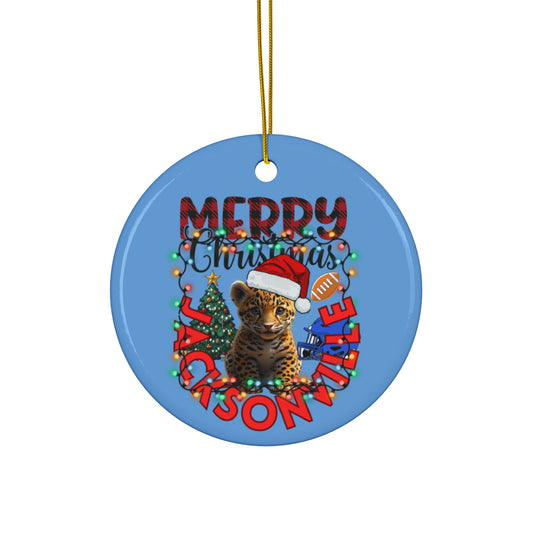 Personalized Christmas Ceramic Ornament - 4 Shapes with Merry Christmas Design