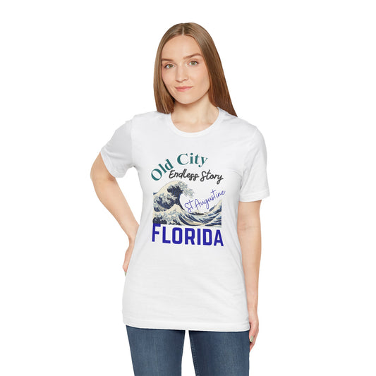 St. Augustine Beach Vibe Tee - Old City Endless Story Florida, Vacation Souvenir Shirt, Tourist Gift, Casual Summer Wear, Beach Lover Tee