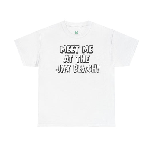 Meet Me at the Jax Beach Unisex Tee, -GILDAN 5000-Beach Day Shirt, Summer Vacation Top, Casual Beachwear, Coastal Gift, Fun Family Outing