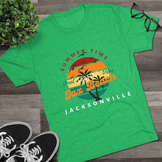 Jacksonville Summer Time Tee, Unisex Crew Neck Shirt, Beach Vacation Apparel, Tropical Graphic Tee, Summer Gift Idea
