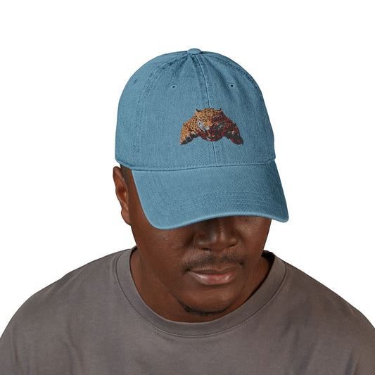 Embroidered Bear Denim Hat, Casual Cap, Gift for Nature Lovers, Trendy Hat, Outdoor Fashion, Adventure Gear, Wildlife Enthusiast