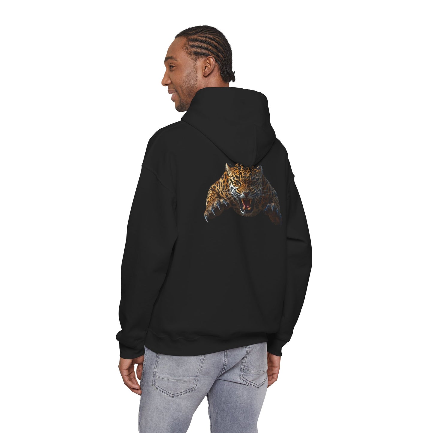 jaguar  Hoodie ( both side printed ) Unisex Heavy Blend Sweatshirt, American Flag Apparel, Gift for Animal Lovers, Casual Wear, Celebration Attire