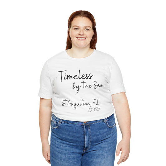 Timeless by The Sea Short Sleeve Tee - BELLA+CANVAS 3001-Casual Beach Wear, Perfect Gift for Ocean Lovers, Vacation Outfits, Summer Apparel, Coastal Style