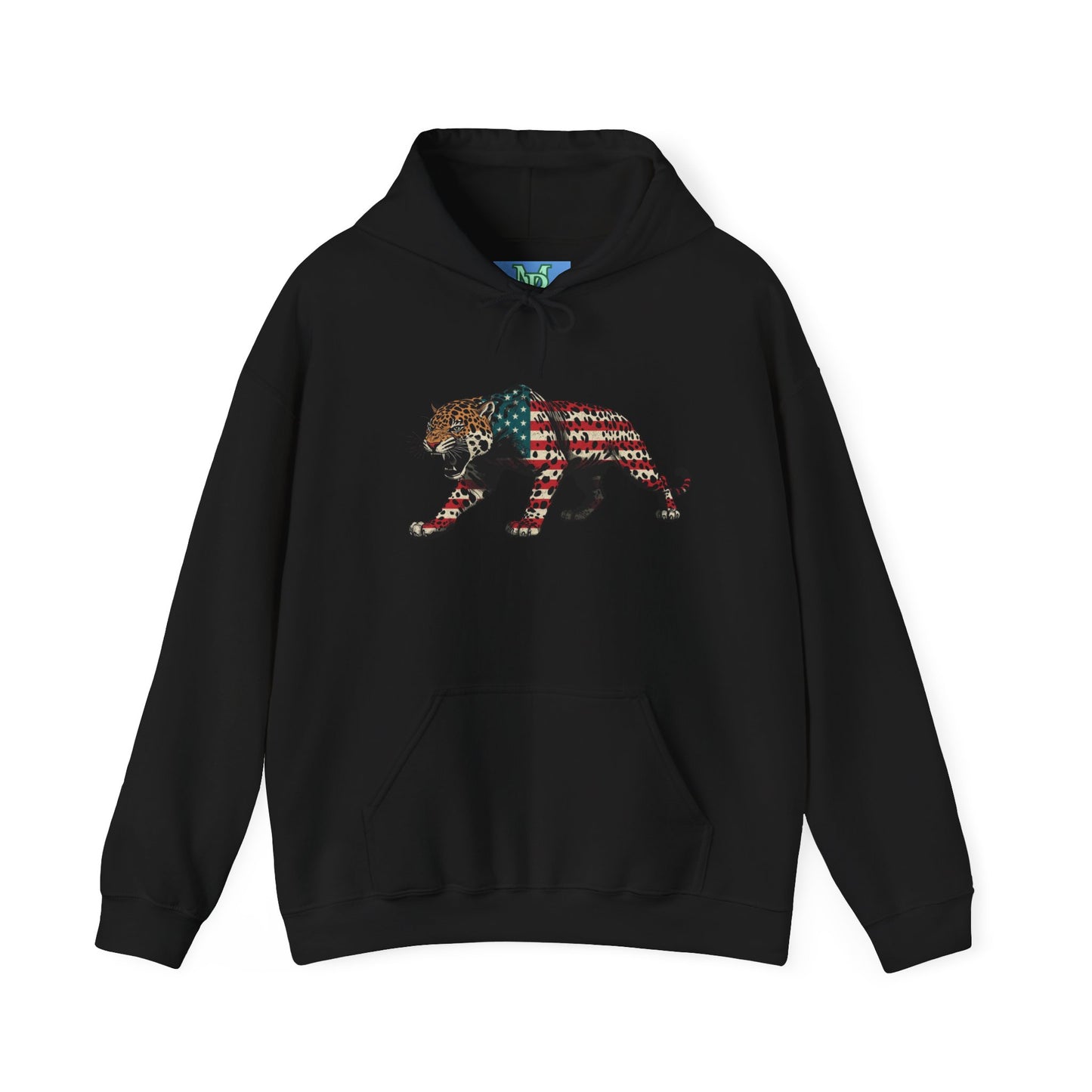 jaguar  Hoodie ( both side printed ) Unisex Heavy Blend Sweatshirt, American Flag Apparel, Gift for Animal Lovers, Casual Wear, Celebration Attire
