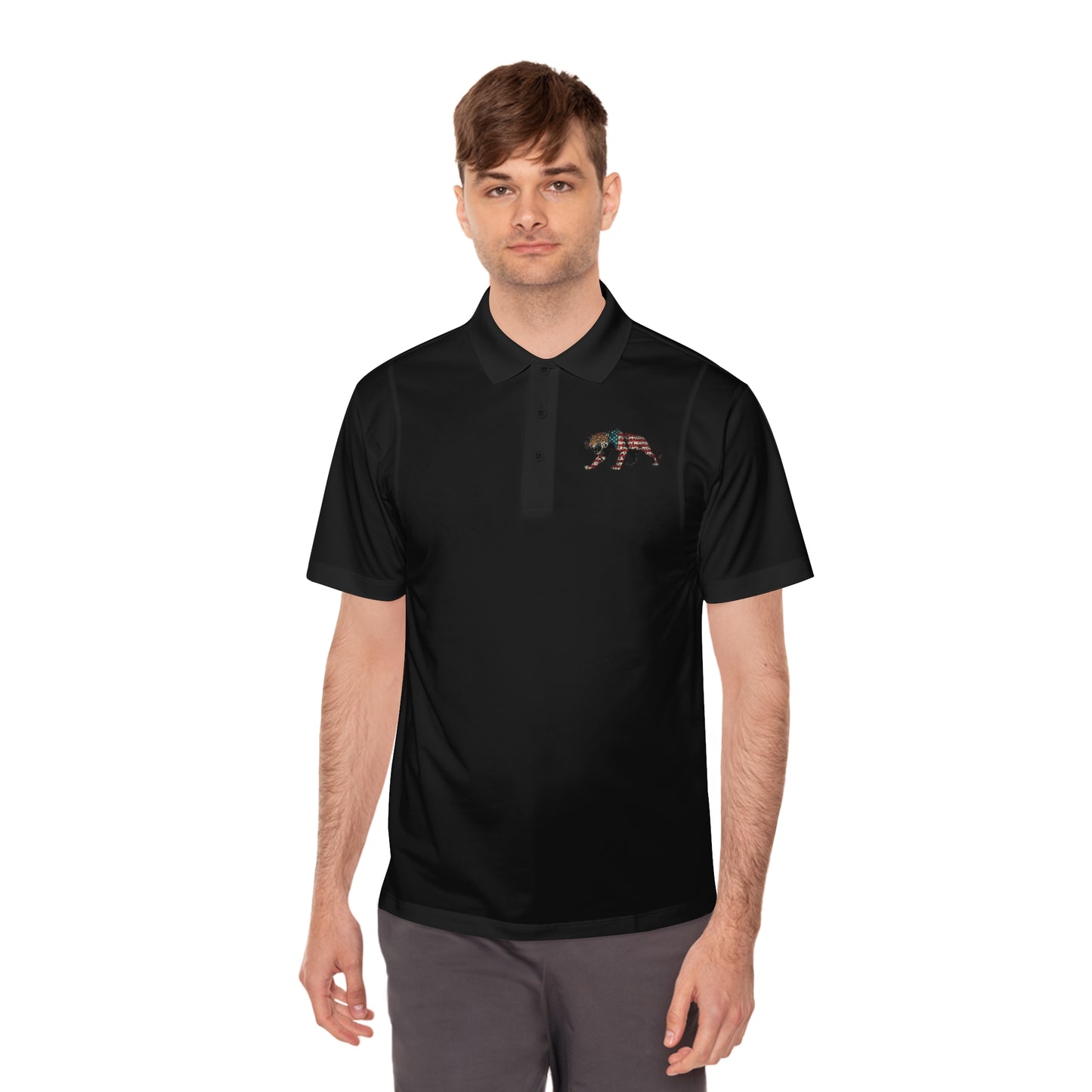 Patriotic Sport Polo Shirt for Men, Casual Wear, Fitness Apparel, Golf Shirt, Outdoor Activities, Gift for Sports Enthusiasts