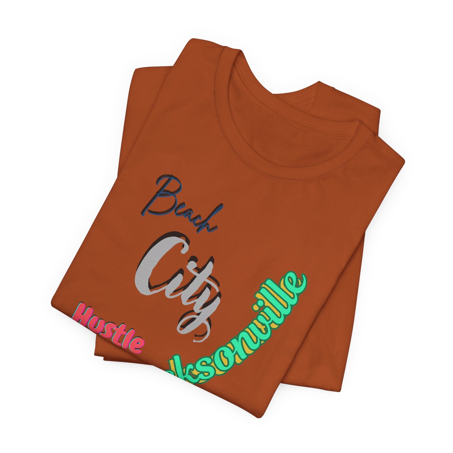 Jacksonville Beach City Hustle Tee, Casual Wear, Summer Apparel, Gift for Him or Her, Vacation Shirt, Travel T-Shirt