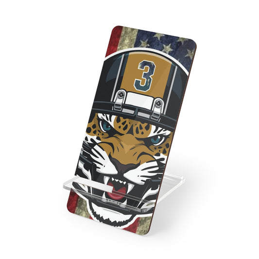 Sporty Smartphone Display Stand with Jaguar Design, Mobile Holder, Tech Accessory, Desk Support, Gifts for Football Fans