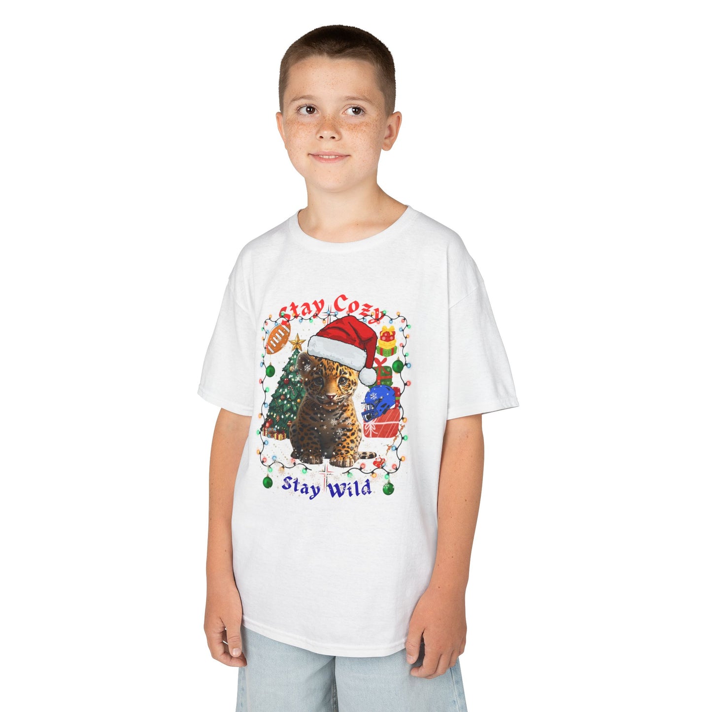 Festive Kids Tee - Stay Cozy Stay Wild Christmas T-Shirt