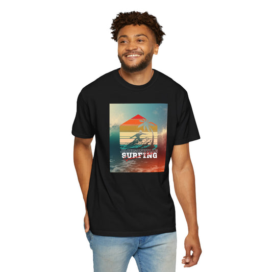 Surf Vibes Unisex Garment-Dyed T-Shirt - Perfect for Beach Lovers, Summer Festivals, Surfing Enthusiasts, Gift for Surfers, Casual Wear