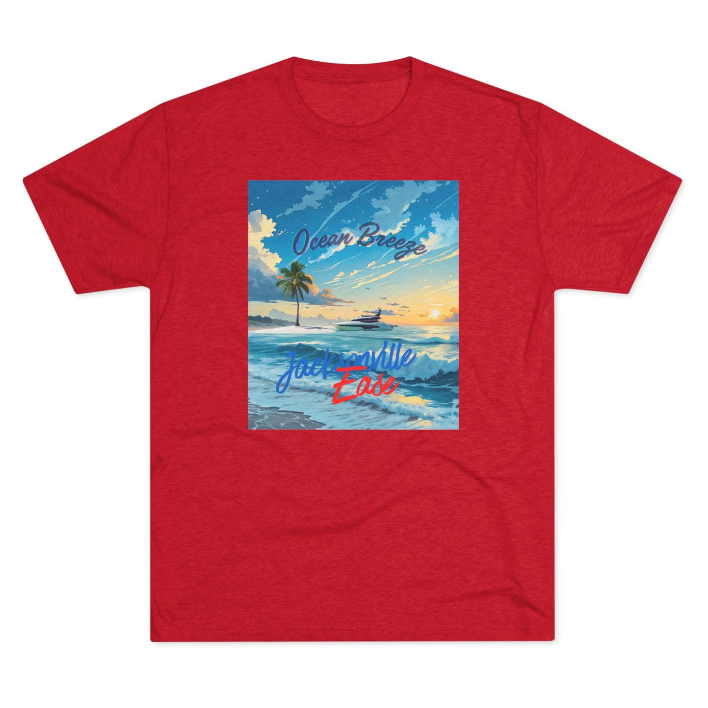 Ocean Breeze Tri-Blend Tee, Relaxing Beach Shirt, Unisex Summer Wear, Vacation Outfit, Casual Gift for Travel Lovers