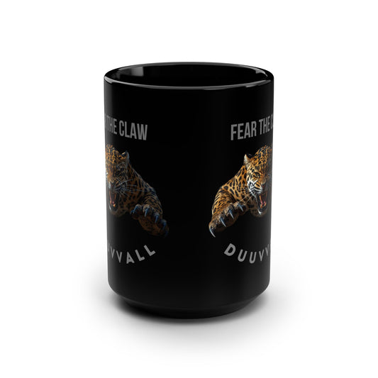 Fierce Tiger Mug - Fear the Claw, Black Coffee Cup for Animal Lovers, Unique Gift for Grad, Birthday, or Sports Fans
