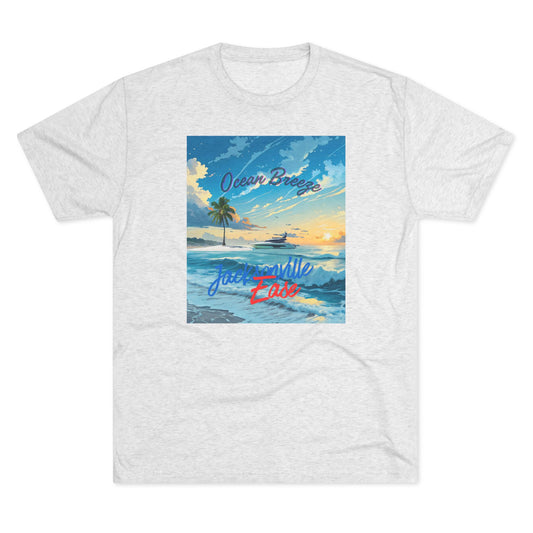Ocean Breeze Tri-Blend Tee, Relaxing Beach Shirt, Unisex Summer Wear, Vacation Outfit, Casual Gift for Travel Lovers
